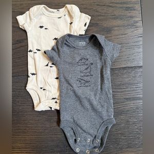 Carter’s 2 pack dinosaur short sleeve onesies